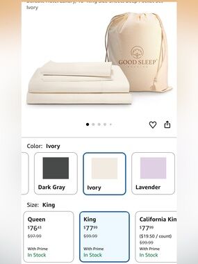 Ivory King Sheet set- 1000TC